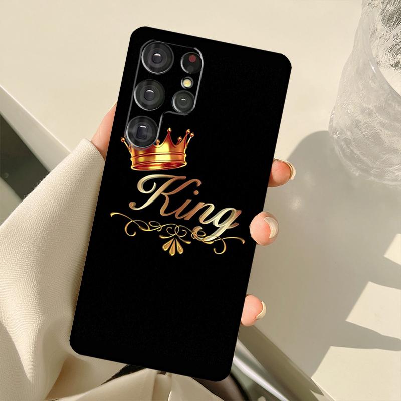 Queen King Crown Case For Samsung Galaxy S23 Ultra S21 S22 S24 S25 Ultra S9 S10 Plus S24 FE S20 FE Back Cover