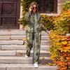 Women's Casual Round Neck Loose Fit Printed Sweatshirt and Sweatpants Set