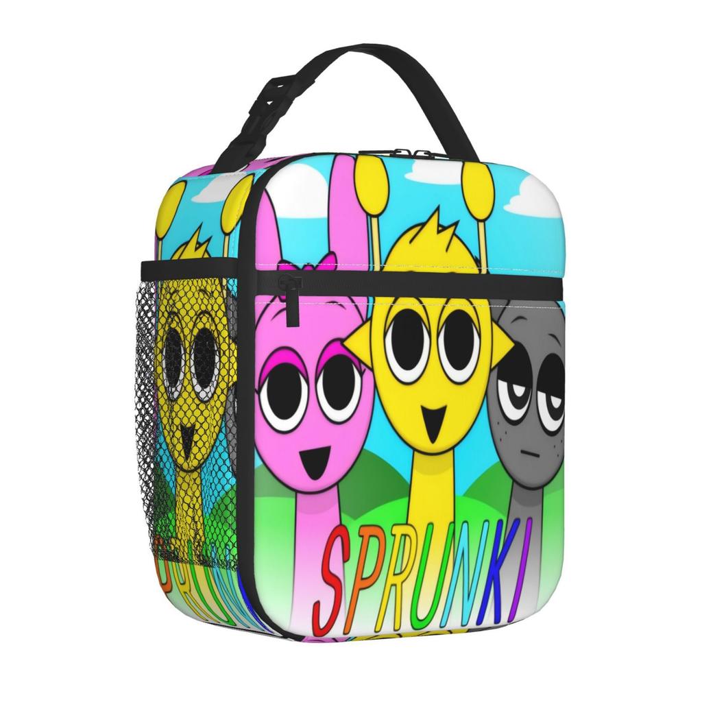 Rhythm Box Lunch Bag, Full-Printed Picnic Bag For Primary And Secondary School Students, Cartoon Animation Wear-Resistant Portable Thermal Insulation