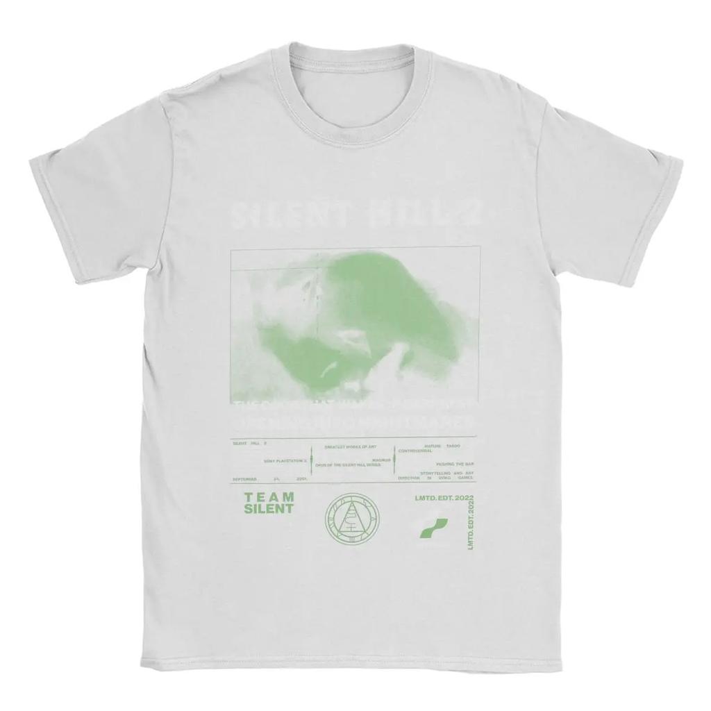 Herren Silent Hill 2 T-Shirts Baumwollkleidung Lässige Streetwear Übergröße Kurzarm Rundhals T-Shirt Erwachsenen-T-Shirts