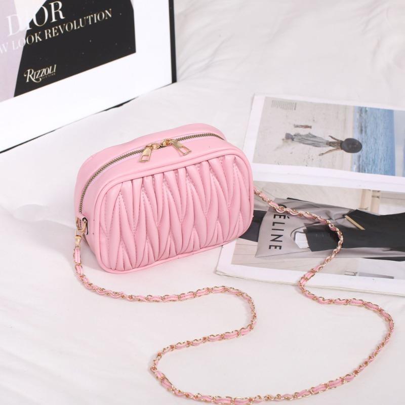 

Embroidered thread small bag women s summer new fashion shell bag casual simple women s diamond chain oblique span bag розовый