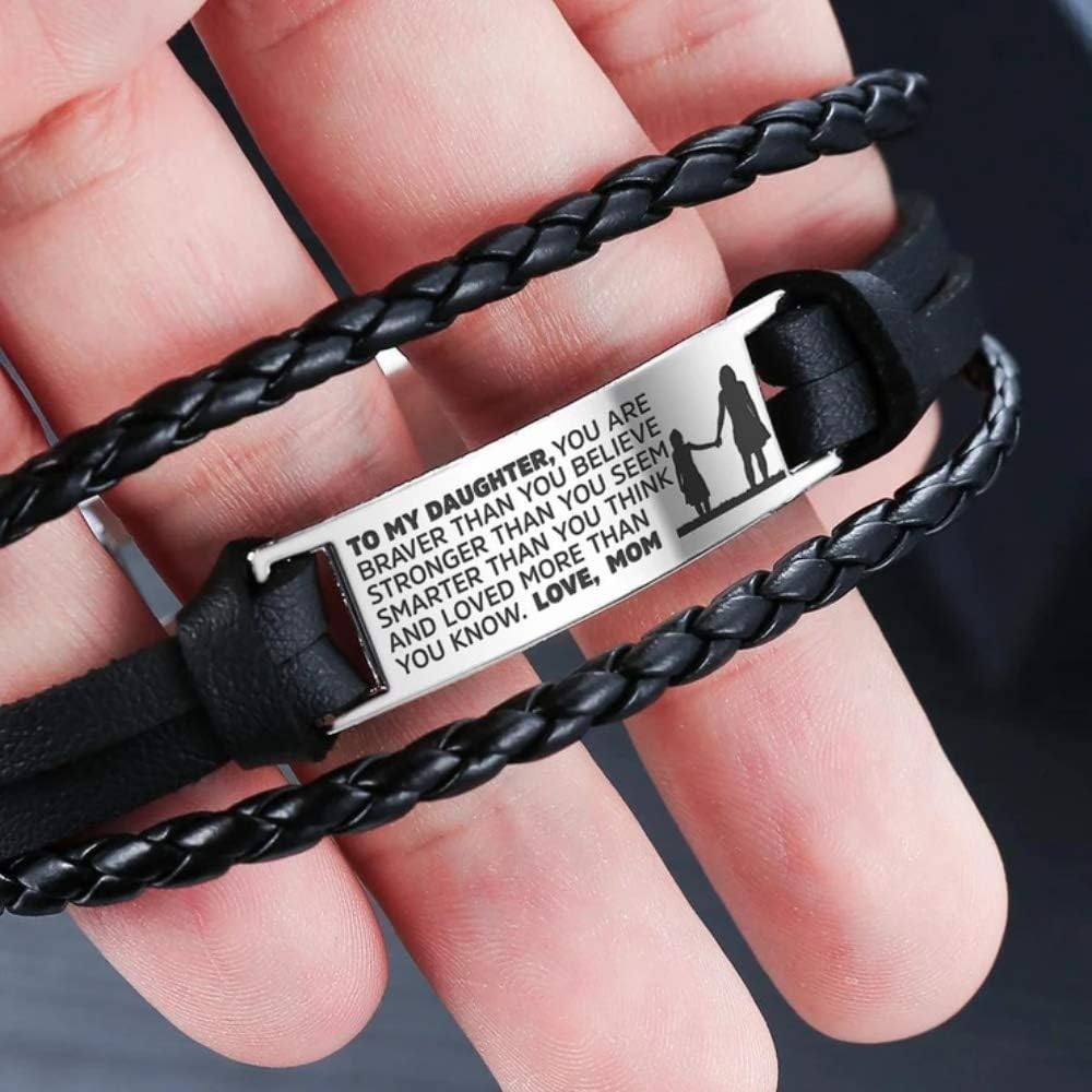 To My Daughter Bracelets, Stainless Steel Wristband, Daughter Bracelet From Mom, Daughter Gift