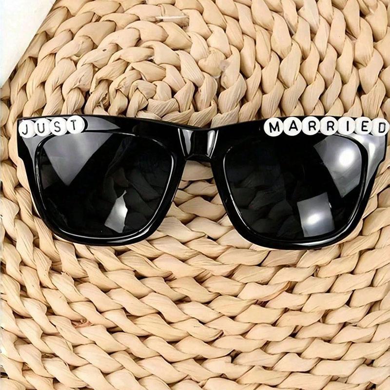 Groom Bridesmaids Bride White Pearl Letter Wedding Party Glasses