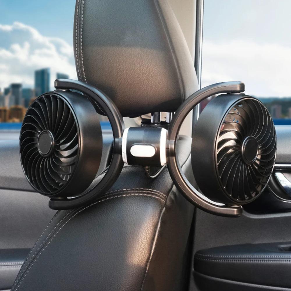 Rotation Cooler Air Fan ABS+PP Double Head Fans New Car Cooling Fan  Car