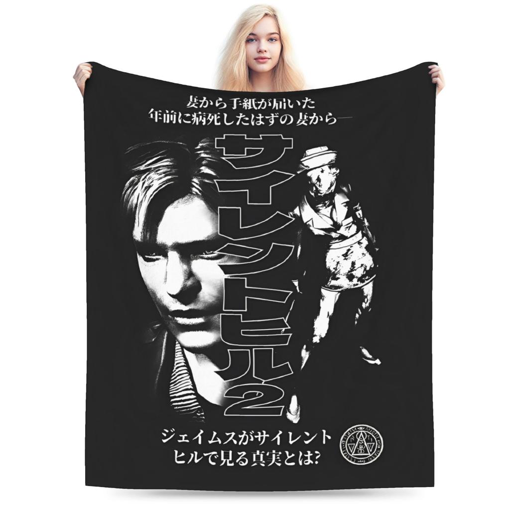 Warm BlanketGirls Boys Camping Silent Hill Throw Blanket Run Heather Flannel Bedspread For Bedroom Funny Sofa Bed Cover