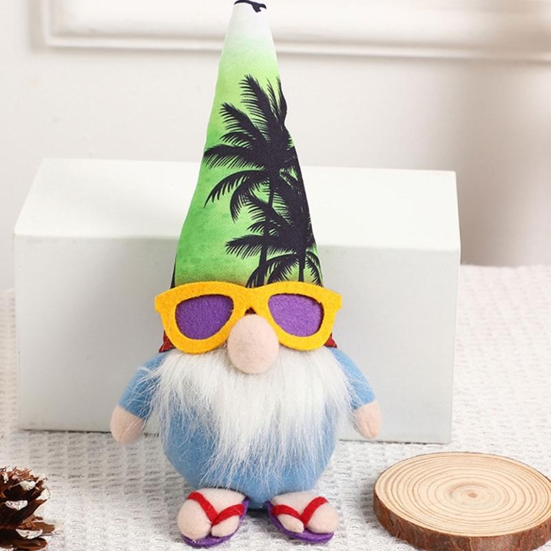 Hawaii Gnome Decorations for Farmhouses Home Beach Gnome Tiered Tray Decors Kitchen Shelf Table Tomtes Ornament Craft