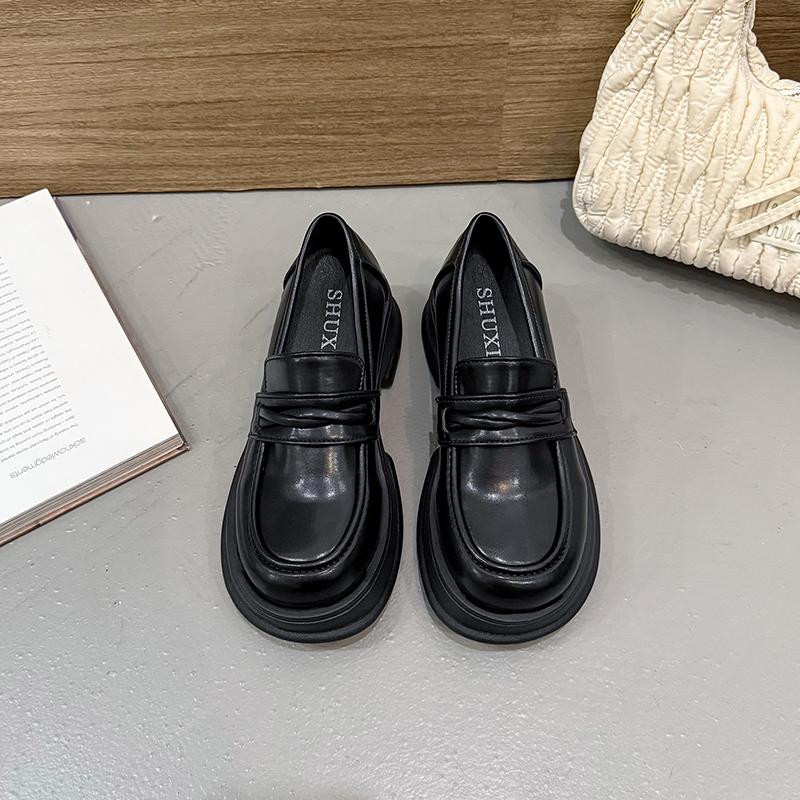 Retro Style Women Mary Jane Shoes Fashion Shallow Slip On Pumps Ladies Outdoor Thick Bottom Dress Shoes