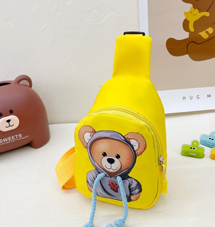 Teddybjørn miniveske skulderveske barneskoleveske mobiltelefonoppbevaring kryssveske