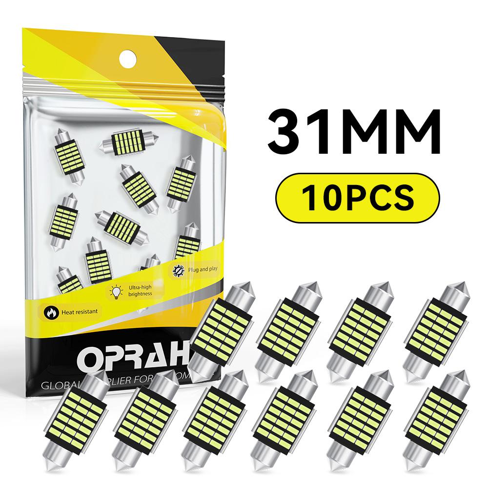 

10X Festoon 31mm 36mm 39mm 41mm Led Bulbs Canbus 3014smd Map Light Dome Light Interior Reading Lamp Signal Lamp White 12V 6000K 10pcs