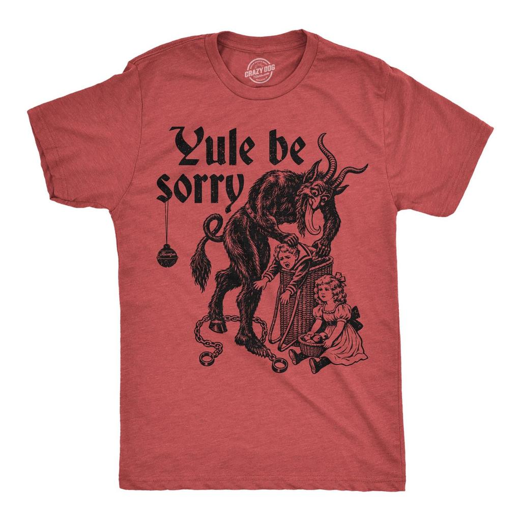Yule Be Sorry Krampus T-Shirt, Funny Christmas Shirts for Men, Dark Holiday Tee, Christmas Gift for Him, Stocking Stuffer