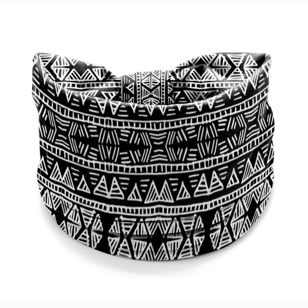European American Women's Hair Band African Print Pattern Wide Edge Elastic Knot Sports Yoga Headband Women's Headwear Hair