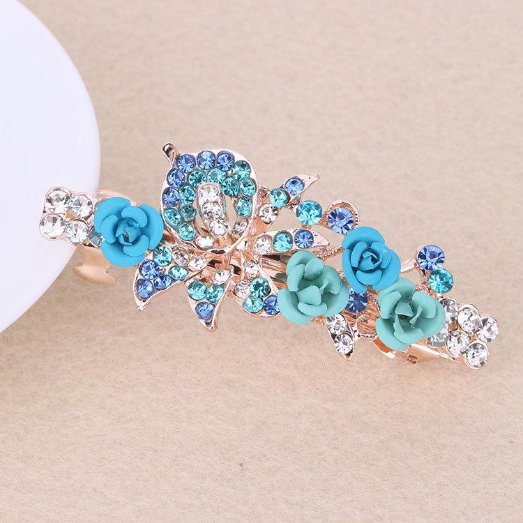Rose Rhinestone Hairpin - Korean Style Hair Accessory for Women