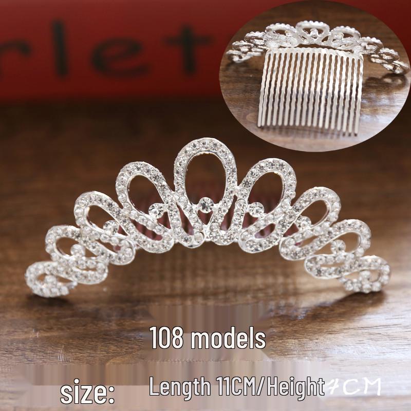 Children's Rhinestone Pearl Crown Hair Comb: Headdress Ornament for Photo Studio or Wedding