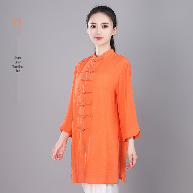 Women's Summer Linen Tai Chi Suit - Chinese Style Martial Arts Practice Uniform