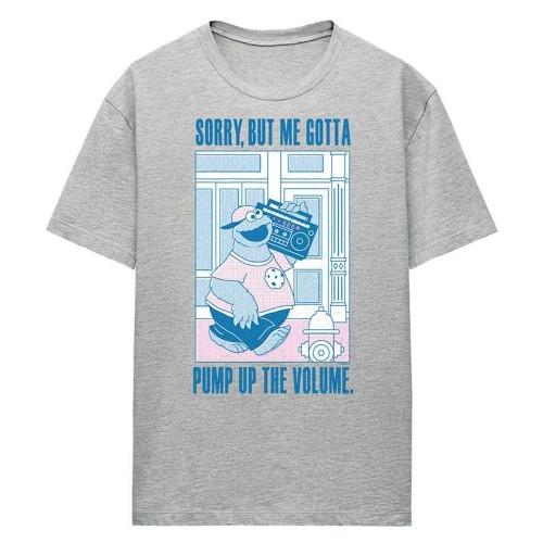 Sesame Street Womens/Ladies Pump Up The Volume Cookie Monster Heather T-Shirt