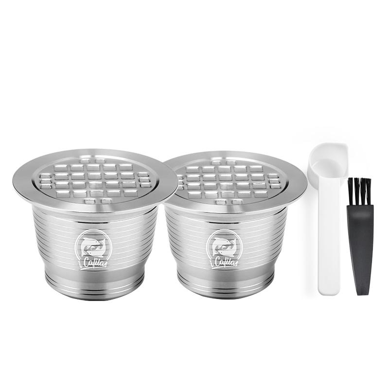 Cápsulas de Café Reutilizáveis iCafilas Moedor de Café de Aço Inoxidável Para Máquina Nespresso Porta-Filtro Recarregável Pods