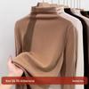 Silk Half-High Collar Women's Base Layer: 2025 Autumn/Winter Velvet Lambswool Warm T-shirt.