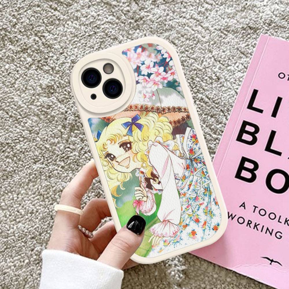 

Manga Candy Phone Case For IPhone 16 15 14 13 12 11 Pro Max Plus Leather Soft Cover iPhone 16 plus
