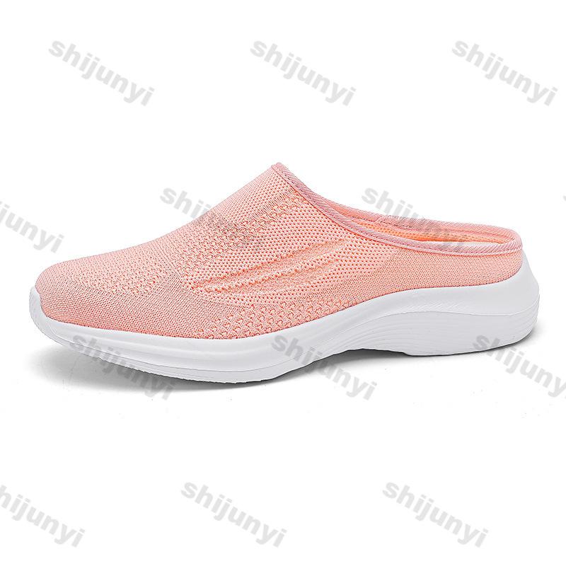 Fashion Women's Casual Shoes 2025 New Mesh Breathable Slip on Half Slippers Fashion Lightweight Comfortable Soft Sole Non Slip Sandals