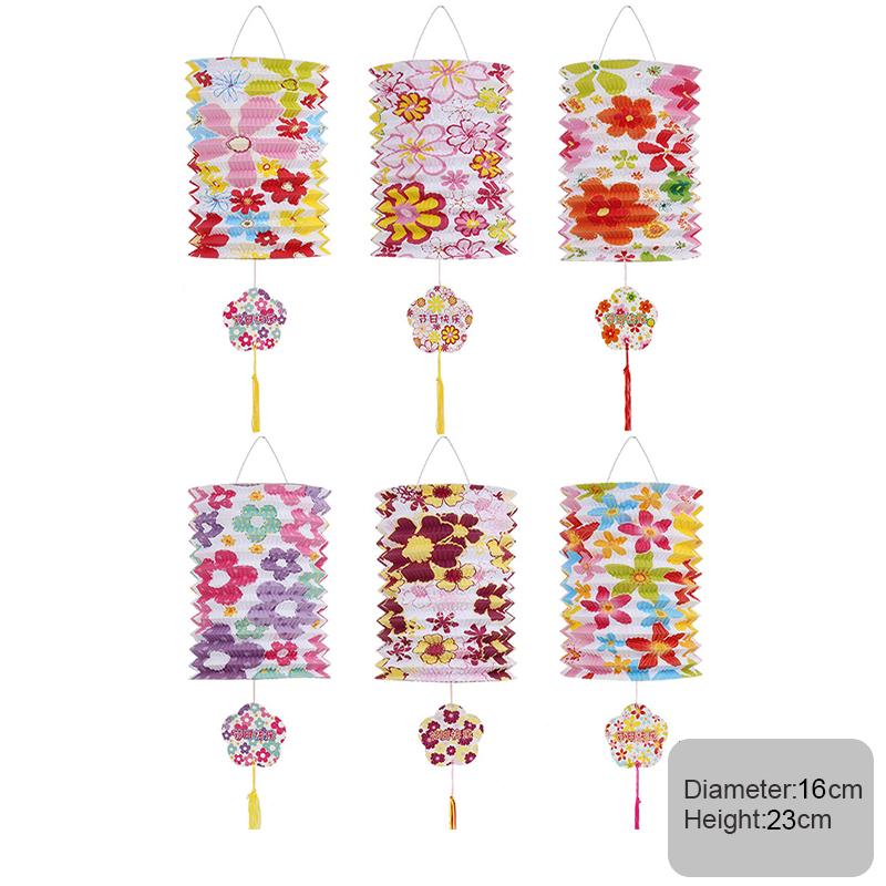 10/12pc Traditional Mid-autumn Festival Hanging Paper Lantern Folding Organ Design Chinese Style Festival Decor Portable Lantern