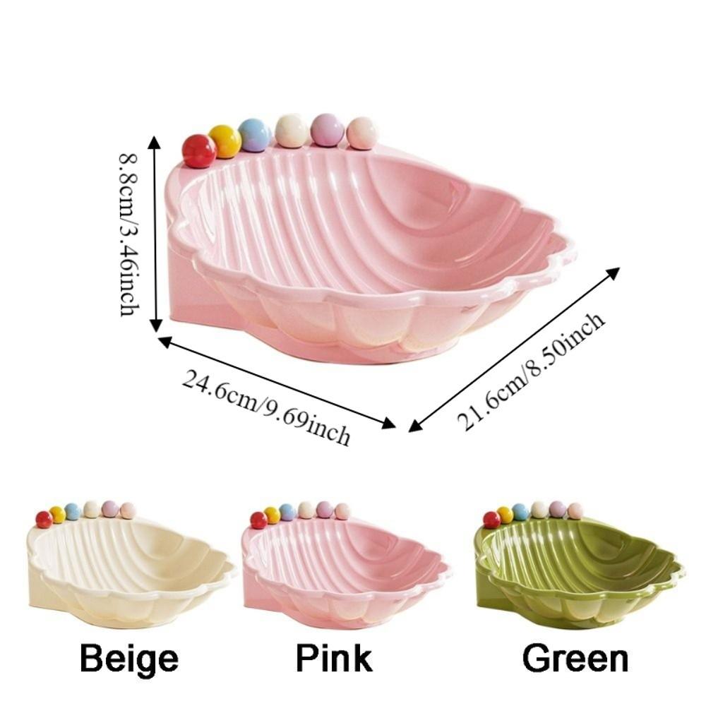 Shell Shape Fruit Bowl with Fork Plastic Integrated Fruit Basin Fruit Serving Plate for Kitchen