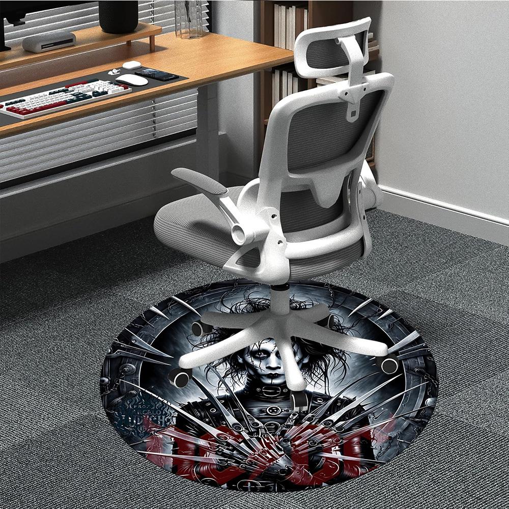 

1pc Edward Scissorhands Chair Carpet for Office Non-Slip, Soft & Comfortable, Carpet for Office, Gaming, Lightweight Round Floor Mat yy251021031 80cm by 80cm