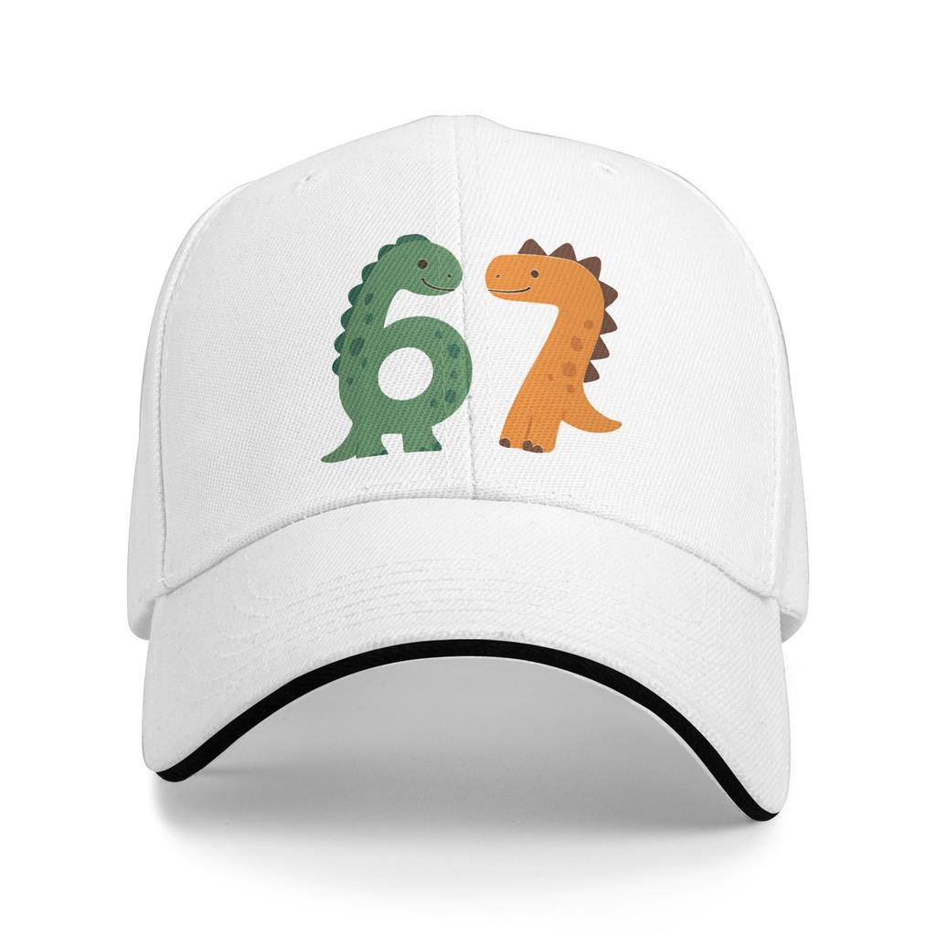 Carino 67 Meme Dinosauro Sei Sette Numero 6 7 Paleontologia Casual Cappellino da Baseball Escursionismo Cappellino Trucker Primavera Uomo Cappellini da Baseball alla Moda