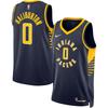 Nike Indiana Pacers Team Haliburton 0 Letter Pattern Printed Limited Basketball Jersey V-Neck Sleeveless T-Shirt Men Tops Black DN2007-424