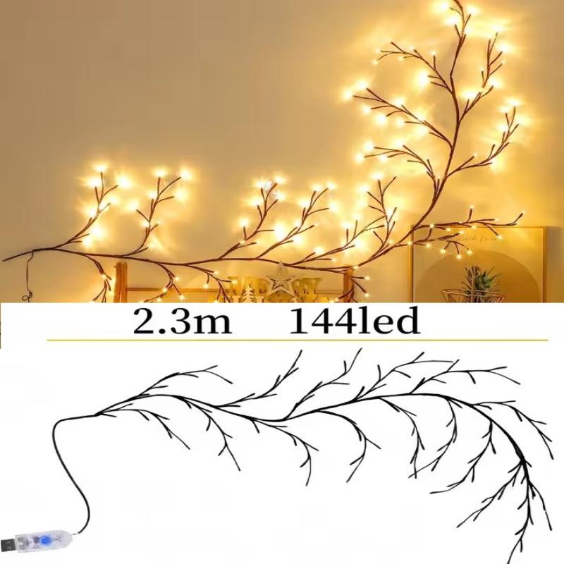 Tree Branch Lamp Bedroom Wall Decoration Willow Vine Tree Light Strip 8 Lighting Modes DIY Atmosphere Light Home Lighting