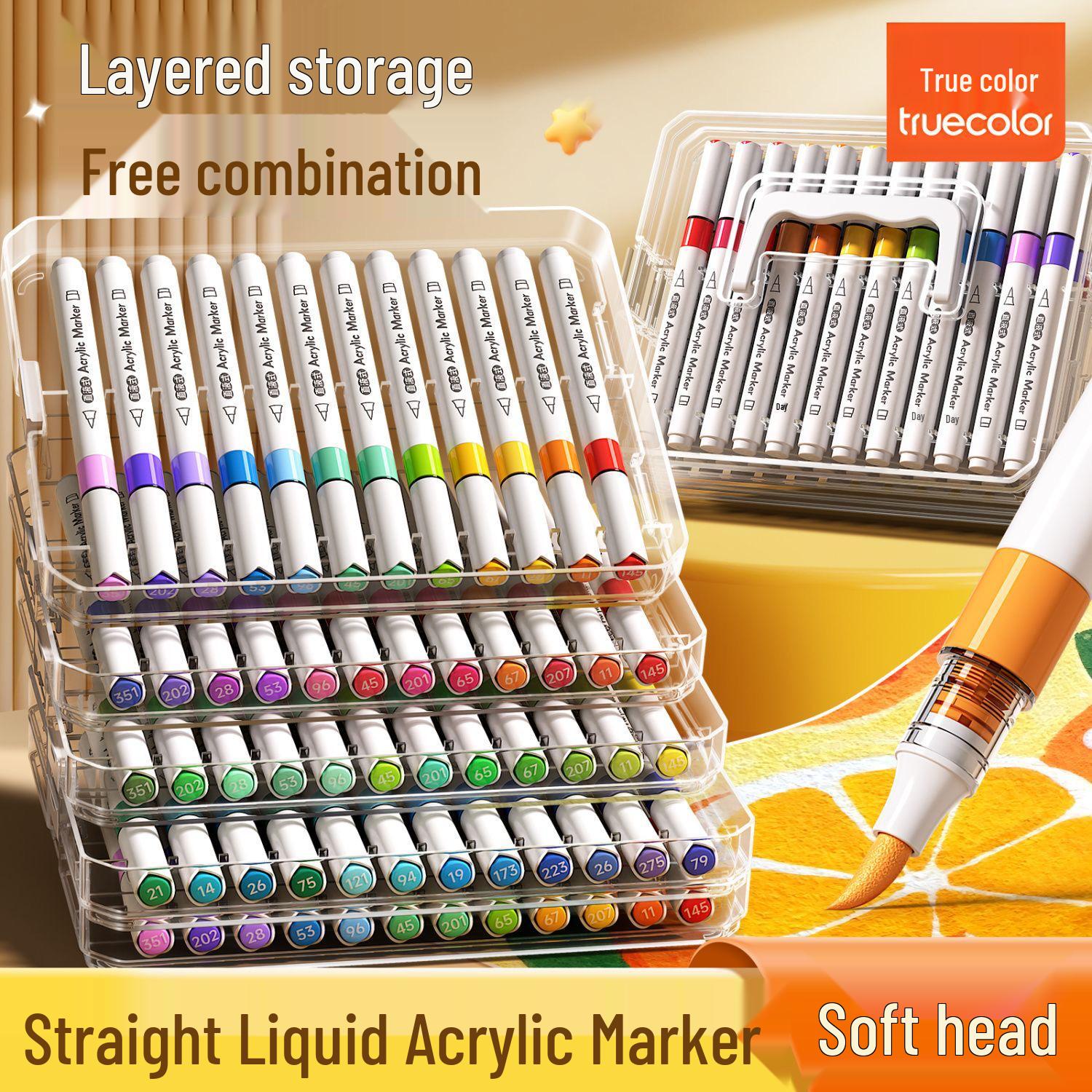 

Washable Soft Tip Acrylic Marker for Kids - True Color, Opaque, Layerable