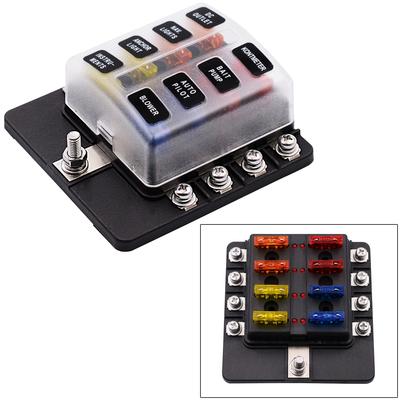 Fuse Box Holder 8 Way Screw Fuse Block for Car, Off-Road, RV, Bus, Yacht, Boat