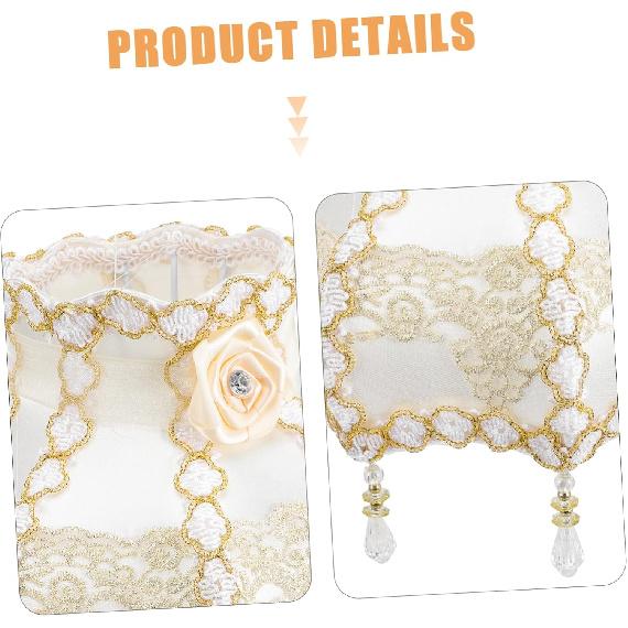 Renaissance Style Lampshade Tassels Vintage European Design Drum Lampshade Easy Install for Desk