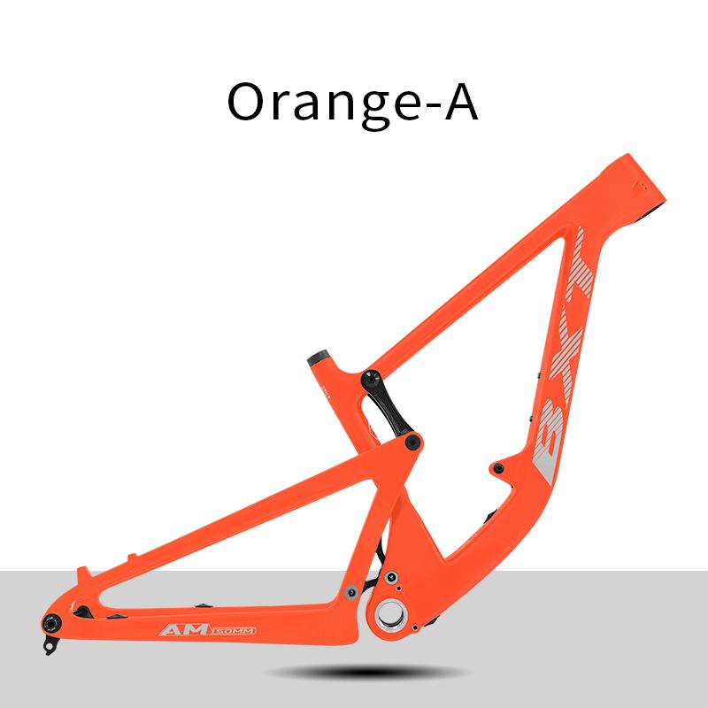 BXT 29er Полная подвеска Boost Рама, Карбоновое волокно MTB Рамсет UDH петух, Boost 148x12мм, Ход 100мм-120мм 52 оранжевый