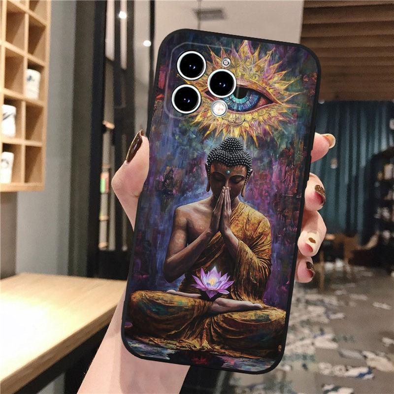 Buddha Phone Case For iPhone 17 Pro Max Air 16 15 14 13 Pro Max 15 16 Pro 15Plus Silicone Cover