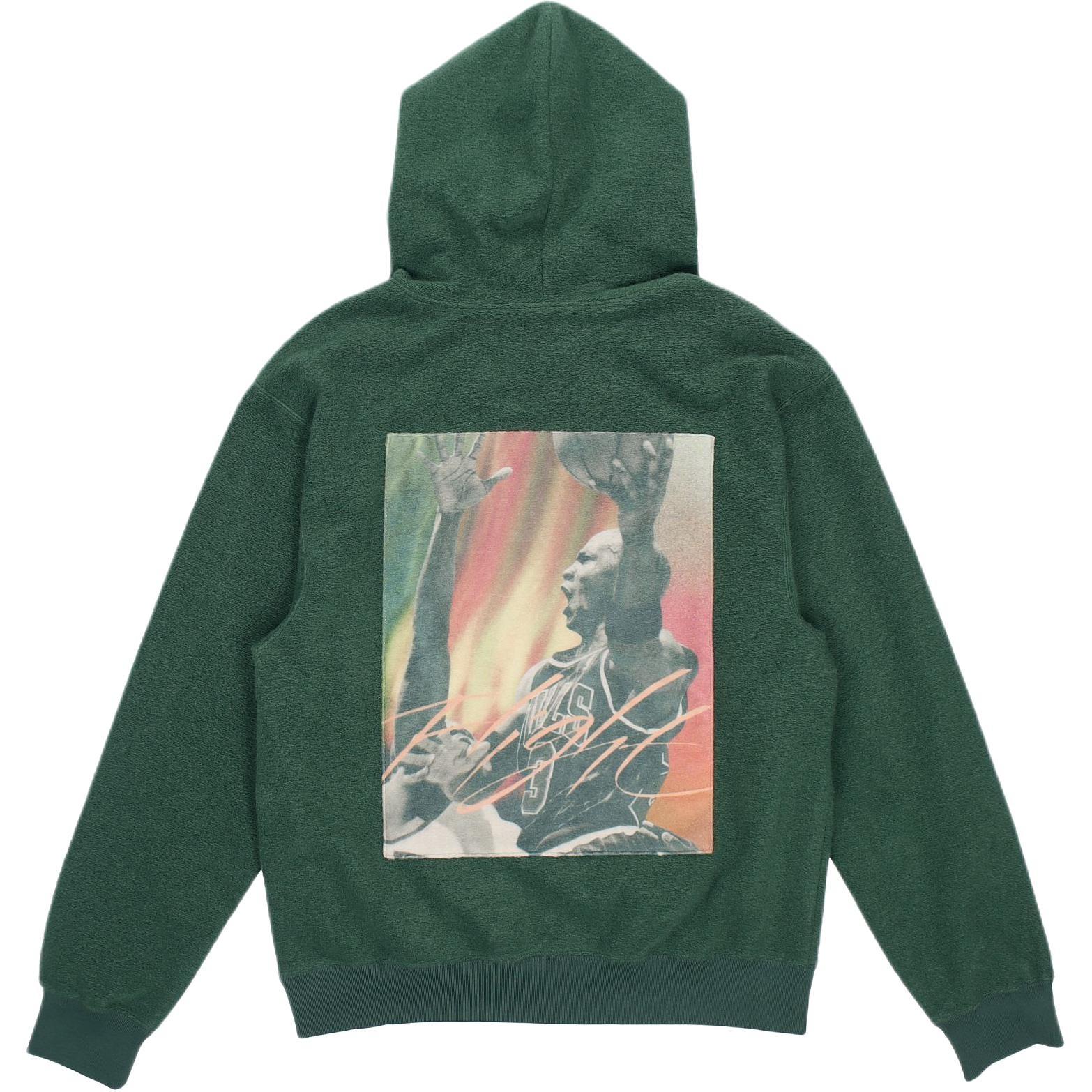 Men s Air Jordan Hooded Casual Printing Sports Plush Pullover Green DC9585-333 L