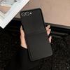 Minimalist Lychee Pattern Leather Feel Phone Case for Samsung Galaxy Flip 7 6 5 4 FE Solid Color Foldable Screen Protect Cover
