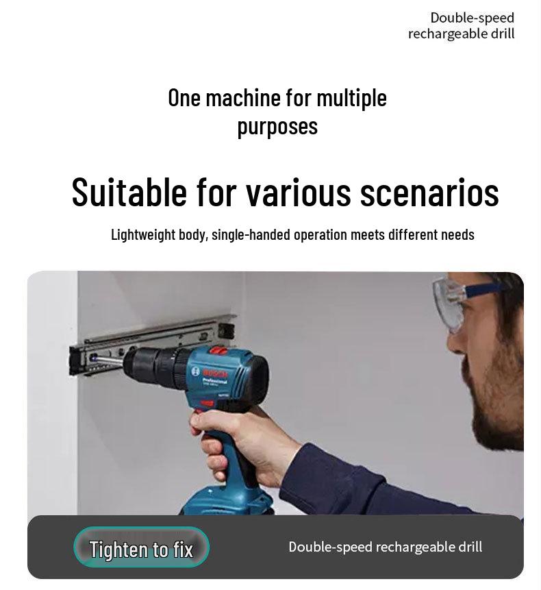 Multi-Functional Brushless High-Power Electric Drill with Rechargeable Lithium Battery