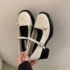 Fashion Women High Heels Mary Jane Shoes New Design Spring Autumn Soft Patent Leather Shoes Female Buckle Round Toe Chunky Single Shoe