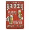 Vintage Beer  BBQ Metal Iron Sign  Retro Wall Decor for Home Kitchen Bar Club and Man Cave