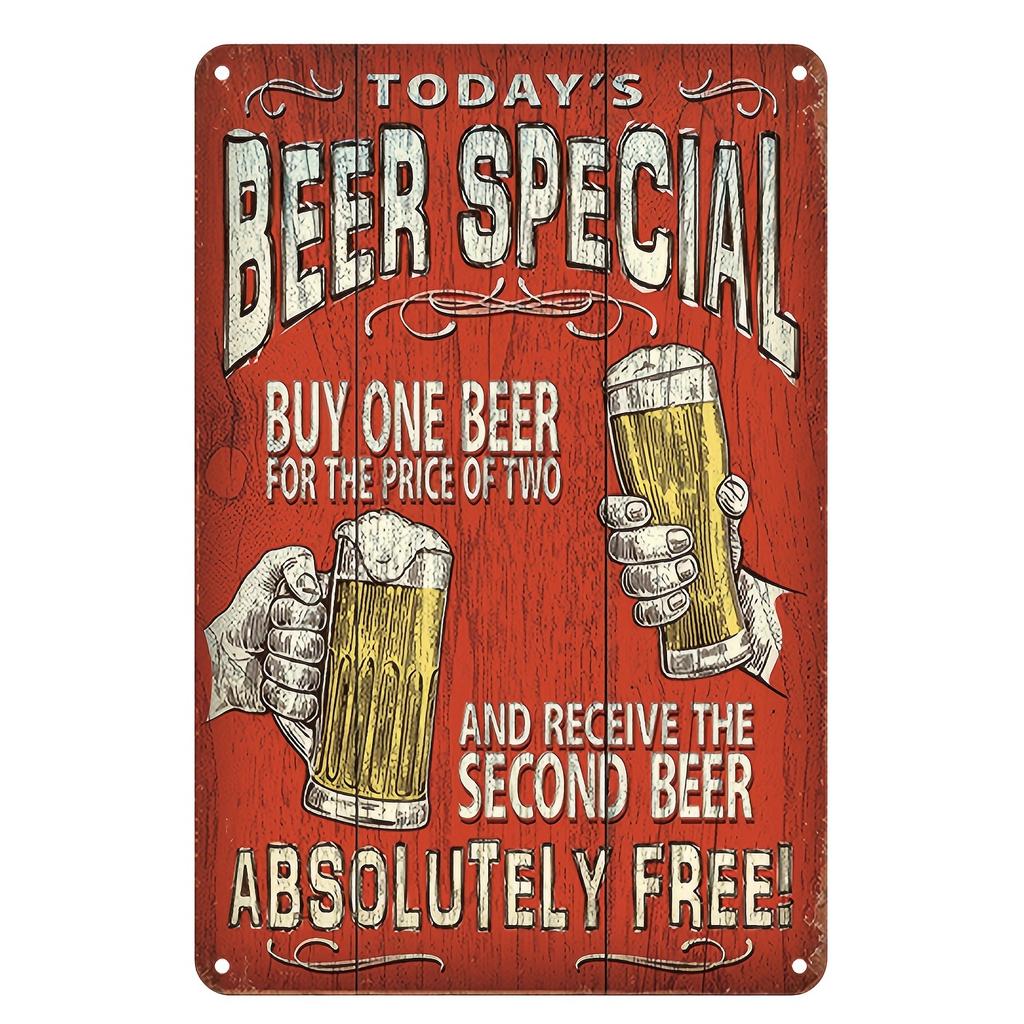 Vintage Beer  BBQ Metal Iron Sign  Retro Wall Decor for Home Kitchen Bar Club and Man Cave