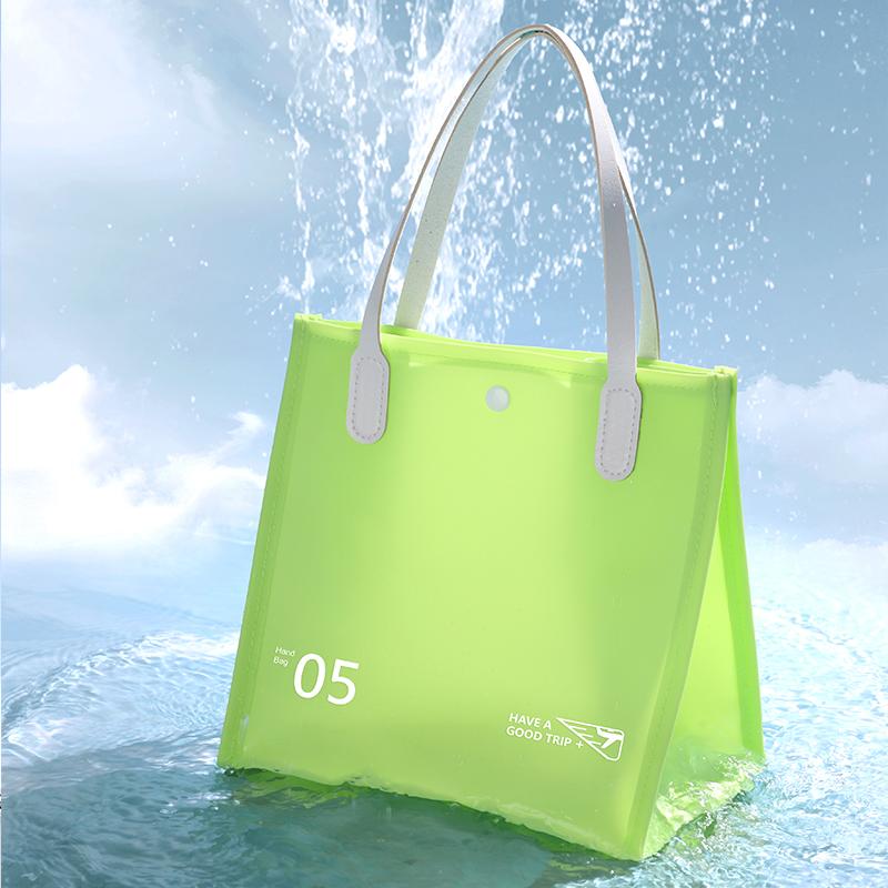 High end waterproof handbag travel storage bag solid color large capacity portable beach bag RH2313