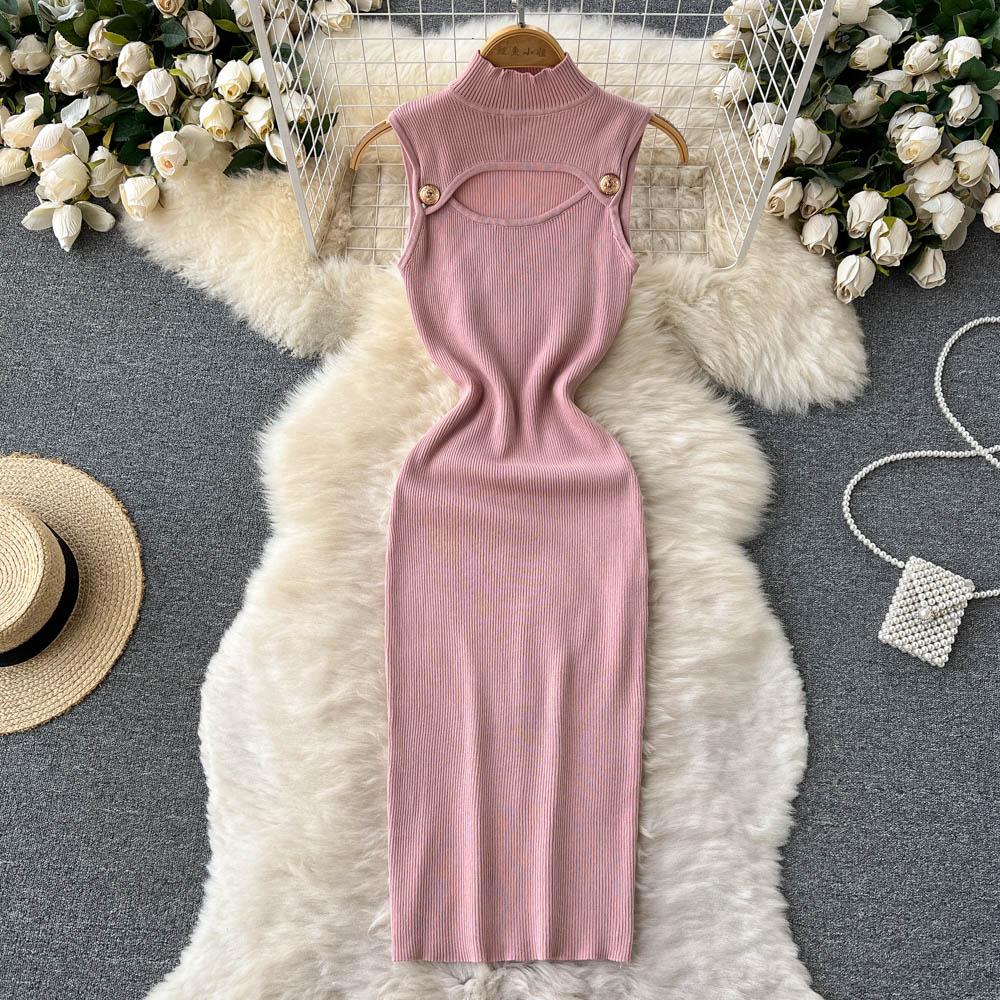 

RUGOD, Южная Корея, 2022, новое летнее платье-жилет, новая корейская версия бедра, без рукавов, с открытой сумкой средней длины One Size