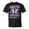 Auntie Of The Birthday Girl Butterfly Family Matching T-Shirt
