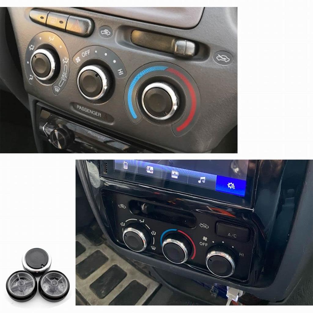3PCS Car Air Conditioner Heat Control Switch Knob AC Knob Fits Toyota Vios 2002-2006 Yaris