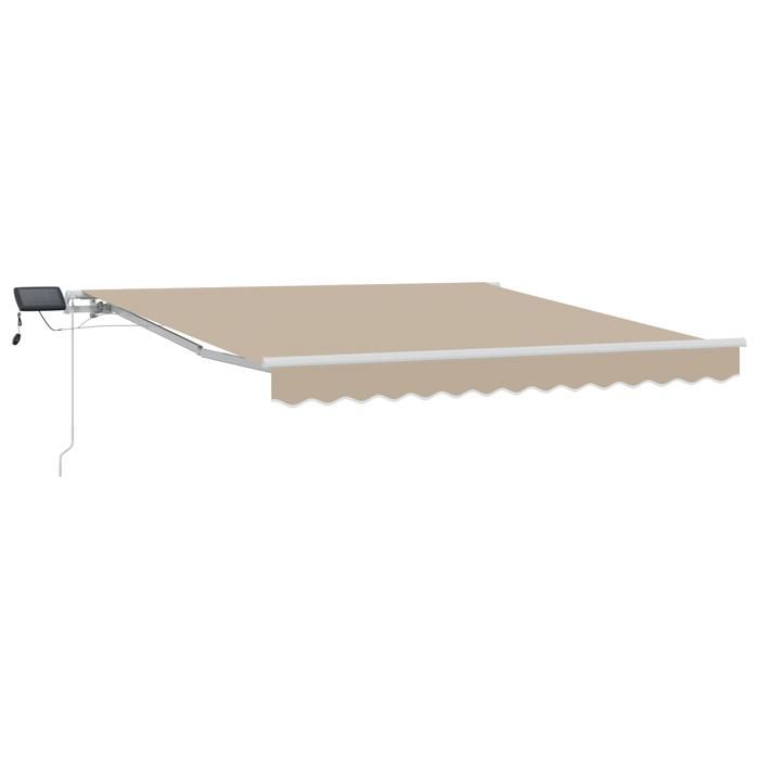VidaXL Auvent rétractable manuel avec LED beige 300x250 cm 3330052