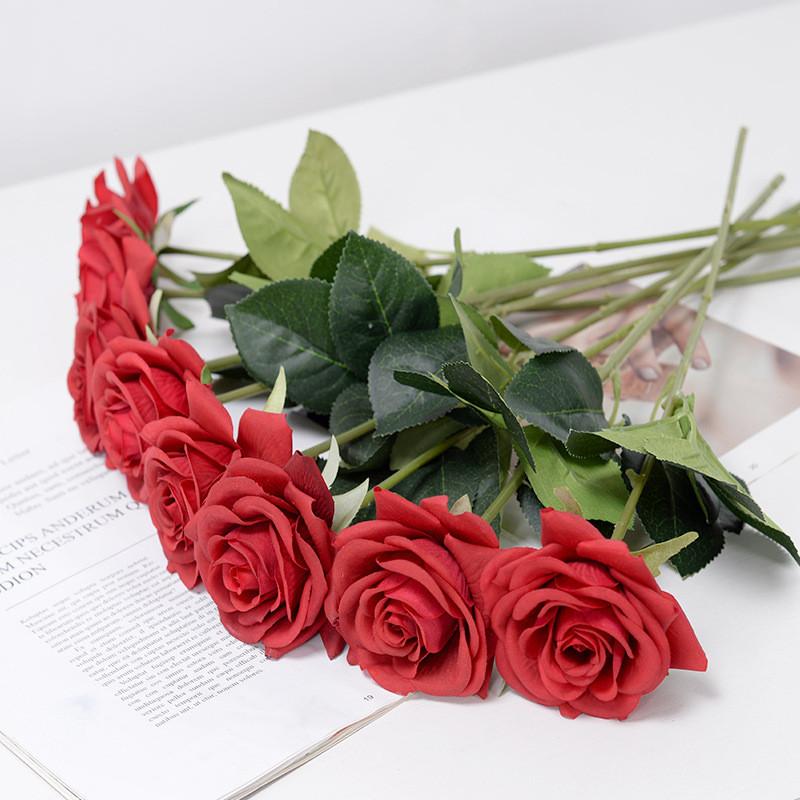 Silk Rose Single Artificial Flower For Wedding Decor And Interior Enhancement
