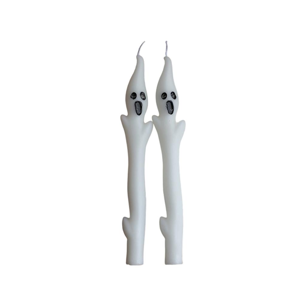 Halloween Tall Taper Candles - 12Inch Hand-Dipped Ritual Candles With Floating Phantom Silhouettes, Spooky Altar Centerpiece For Haunted House Séance