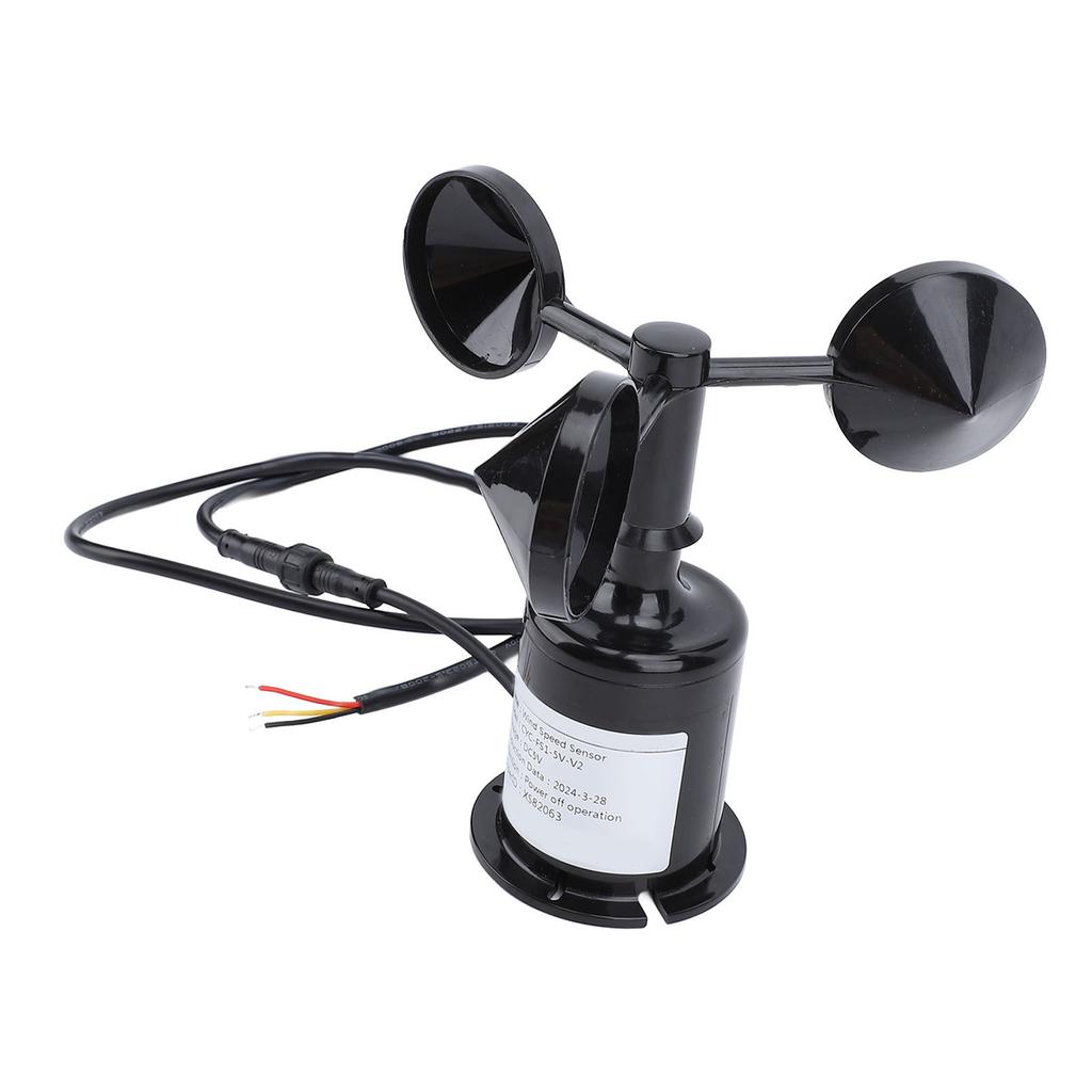 Wind Speed Anemometer, High Accuracy 5V ABS Wind Sensor with 2.62ft Water Proof Extension Cable, for Greenhouse Meteorological Station Marine