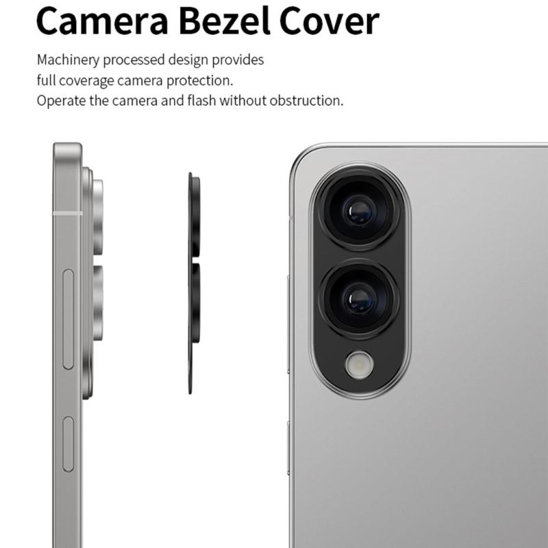 Aluminum Alloy Smartphone Camera Protector Guard Hollowed Out Shield Dustproof Waterproof Design Clear Transparent Film