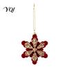 Seasonal Garland Door Decorations Flocked Christmas Ornaments with Gold Edging, Retro Red Velvet Hanging Holiday Tree Decoration, Elk Gingerbread Man